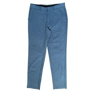 Kenneth Cole Reaction Slim Fit Dress Pants Blue 34x34 Stretch Office Work Mens